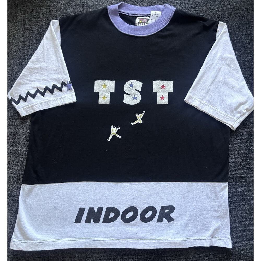 Vintage 80s/90s Ton Sur Ton Indoor Graphic Colorblock T Shirt 3/L